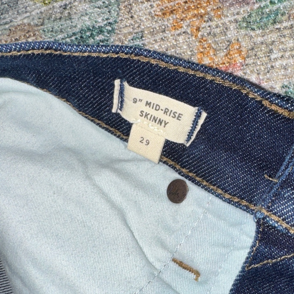 Madewell Dark Blue Women's 9” Mid-Rise Skinny Jeans Size 29 NWT - Picture 3 of 8